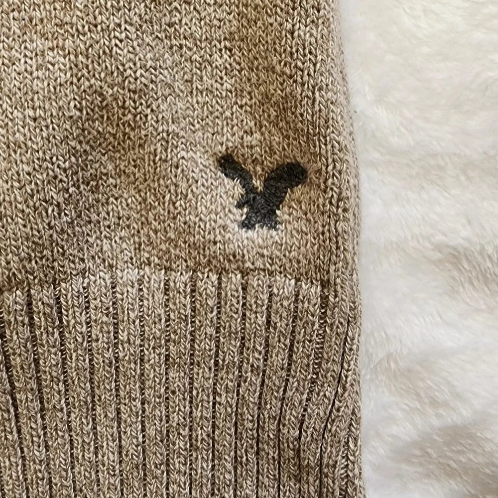 M AE  Men's Beige Sweater with Button/zip Collar
